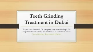 Teeth Grinding Treatment in Dubai