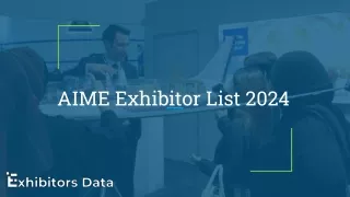 AIME Exhibitor List 2024