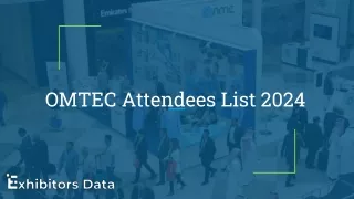 OMTEC Attendees List 2024