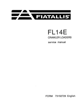 FiatAllis FL14E Crawler Loader Service Repair Manual