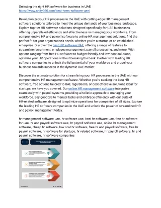 Enhance Your HR Efficiency: Explore Software Solutions in UAE