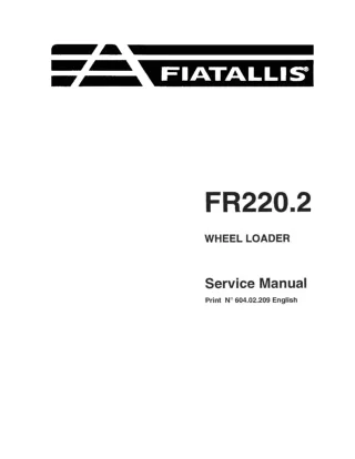 FiatAllis FR220.2 Wheel Loader Service Repair Manual