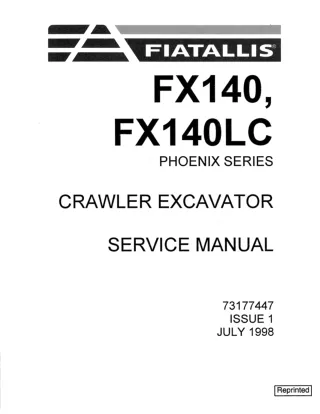 FiatAllis FX140LC Crawler Excavator Service Repair Manual