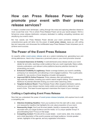 Press Release Power