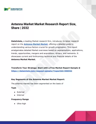 Antenna Market I Global Outlook and Forecast 2032