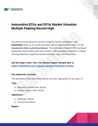 Automotive ECUs and DCUs Market