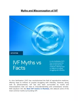 Myths and Misconception of IVF