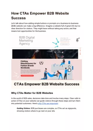How CTAs Empower B2B Website Success