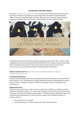 Feed Mycotoxin Detoxifiers Market Outlook And Trends 2024