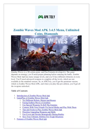 Zombie Waves Mod APK 3.4.5 Menu, Unlimited Coins, Diamonds