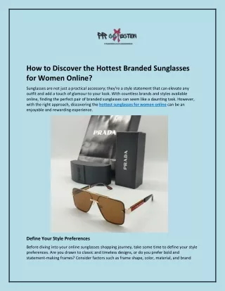 How to Discover the Hottest Branded Sunglasses for Women Online