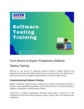 From Novice to Expert_ Progressive Software Testing Training - PDF