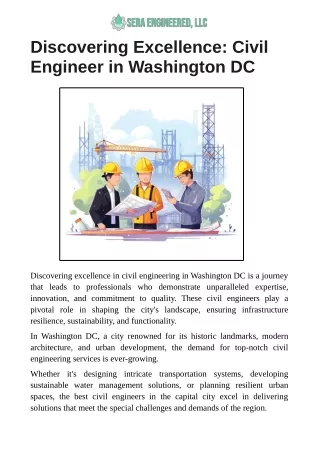 Discovering Excellence: Civil Engineer in Washington DC