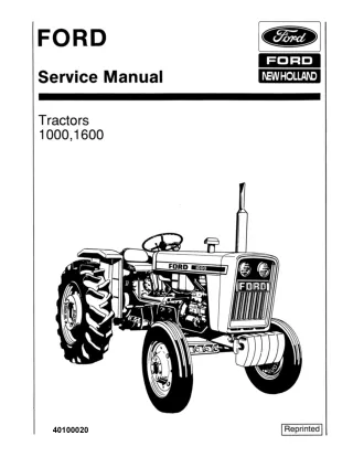 Ford 1000 Tractor Service Repair Manual