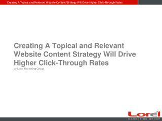 A Topical & Relevant Website Content Strategy Will Drive CTR