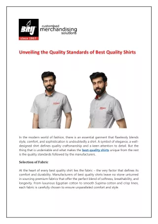 Best Quality Shirts