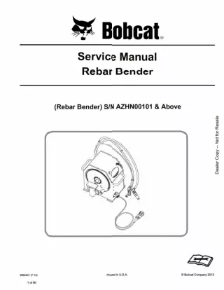 Bobcat Rebar Bender Service Repair Manual Instant Download