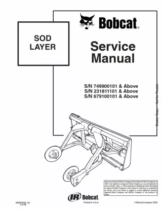 Bobcat Sod Layer Service Repair Manual Instant Download