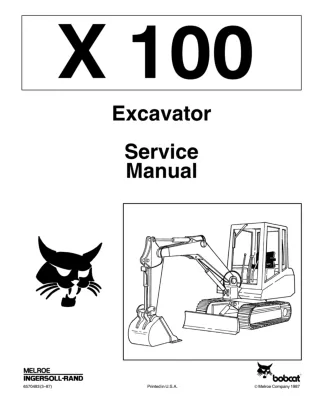 BOBCAT 100 EXCAVATOR Service Repair Manual Instant Download