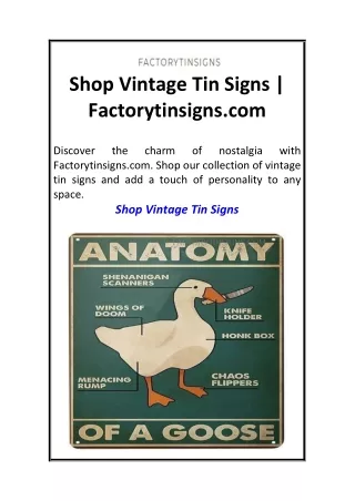Shop Vintage Tin Signs  Factorytinsigns.com