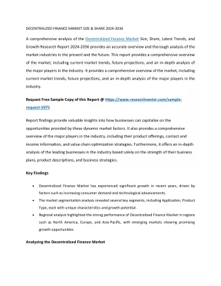 DECENTRALIZED FINANCE MARKET