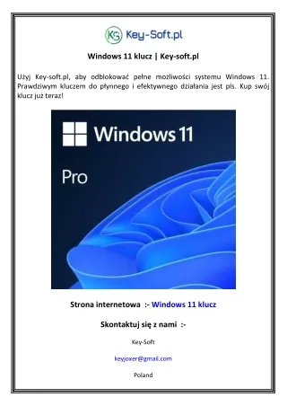 Windows 11 klucz   Key-soft.pl