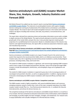 Gamma-aminobutyric acid (GABA) receptor Market