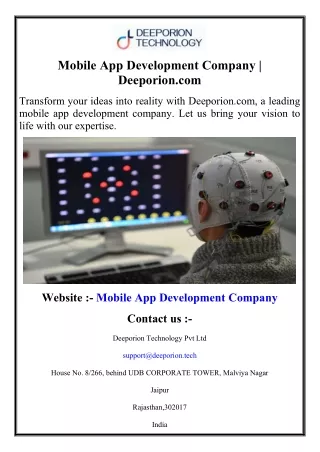 Mobile App Development Company  Deeporion.com