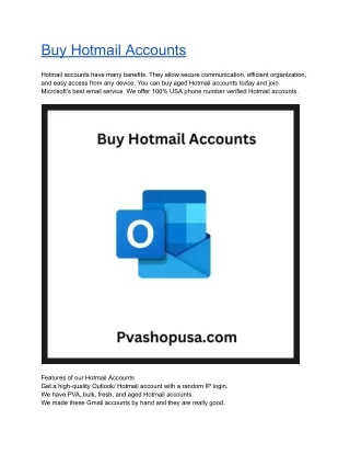 Buy Hotmail Accounts