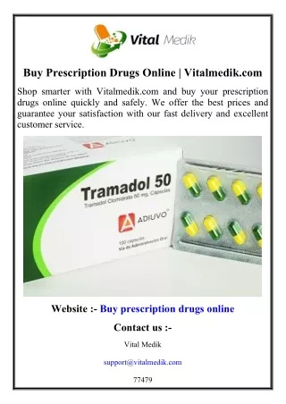 Buy Prescription Drugs Online  Vitalmedik.com