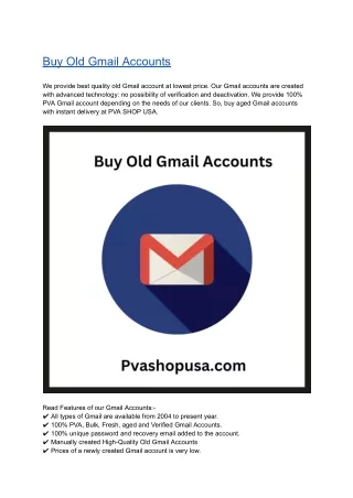 Buy Old Gmail Accounts