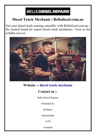 Diesel Truck Mechanic  Bellsdiesel.com.au