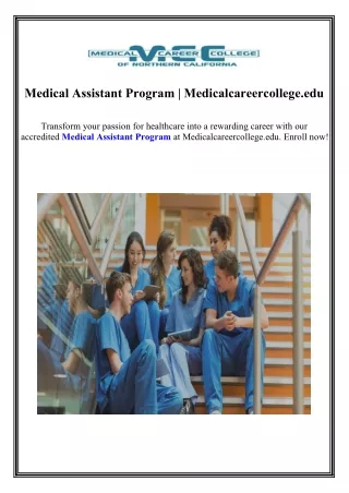 Medical Assistant Program Medicalcareercollege.edu