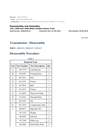 Caterpillar Cat 12H Motor Grader (Prefix AMZ) Service Repair Manual Instant Download