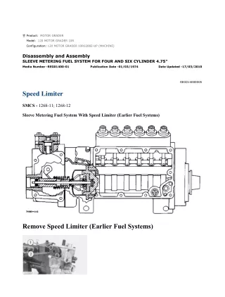 Caterpillar Cat 120 MOTOR GRADER (Prefix 10R) Service Repair Manual Instant Download 1