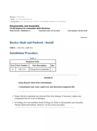 Caterpillar Cat 311F LRR Excavator (Prefix LZF) Service Repair Manual Instant Download