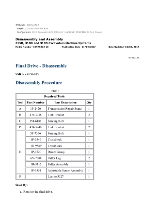 Caterpillar Cat 319D EXCAVATOR (Prefix BZH) Service Repair Manual Instant Download