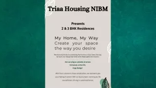 Triaa Housing NIBM Pune Brochure