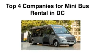 Top 4 Companies for Mini Bus Rental in DC