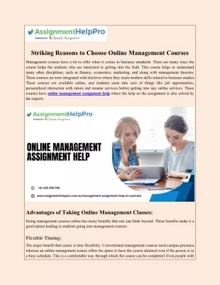 Striking Reasons to Choose Online Management Courses