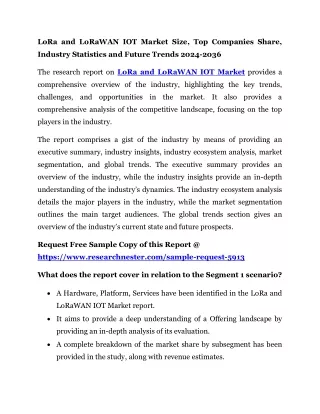LoRa and LoRaWAN IOT Market