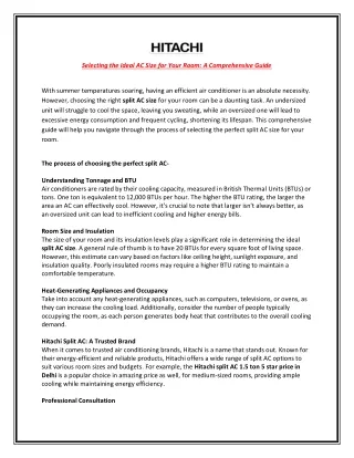 Selecting the Ideal AC Size for Your Room: A Comprehensive Guide