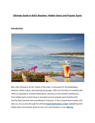 Ultimate Guide to Bali's Beaches_ Hidden Gems and Popular Spots