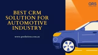 Car Dealership CRM System | Salesforce Automotive Supplier |QR Solutions