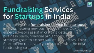 Fundraising Services for Startups in India StartupFino