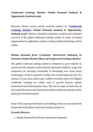 Conformal Coatings Market