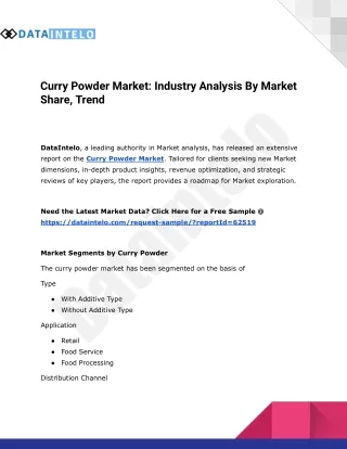 Curry Powder Market I Size, Share and Growth