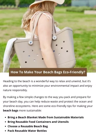 How To Make Your Beach Bags Eco-Friendly?