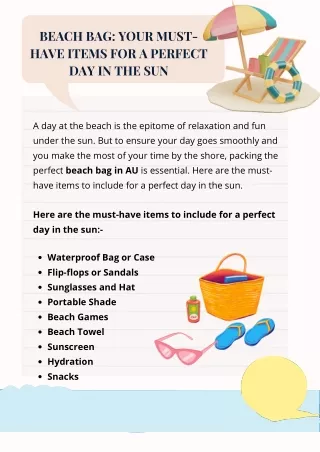 Beach Bag: Your Must-Have Items For A Perfect Day In The Sun