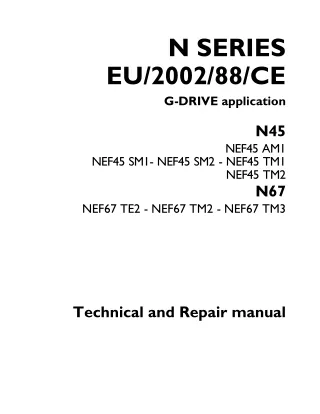 Iveco NEF45 SM1 Service Repair Manual